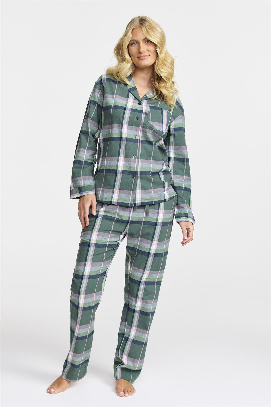 Pysjamas Flanell Forest Green