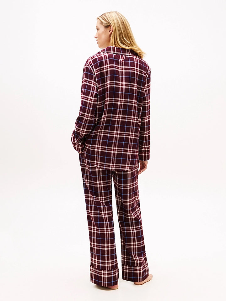 – Tommy Hilfiger Essential Sleep pysjamas i flanell med skjorte og bukse ryggbilde