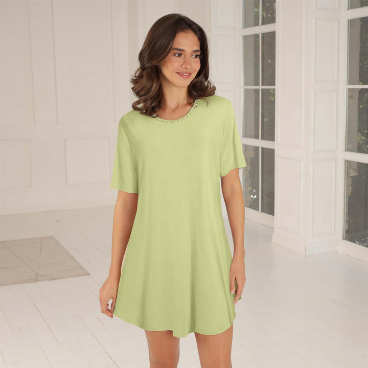 Bambus - Nattkjole Korte Ermer Kiwi