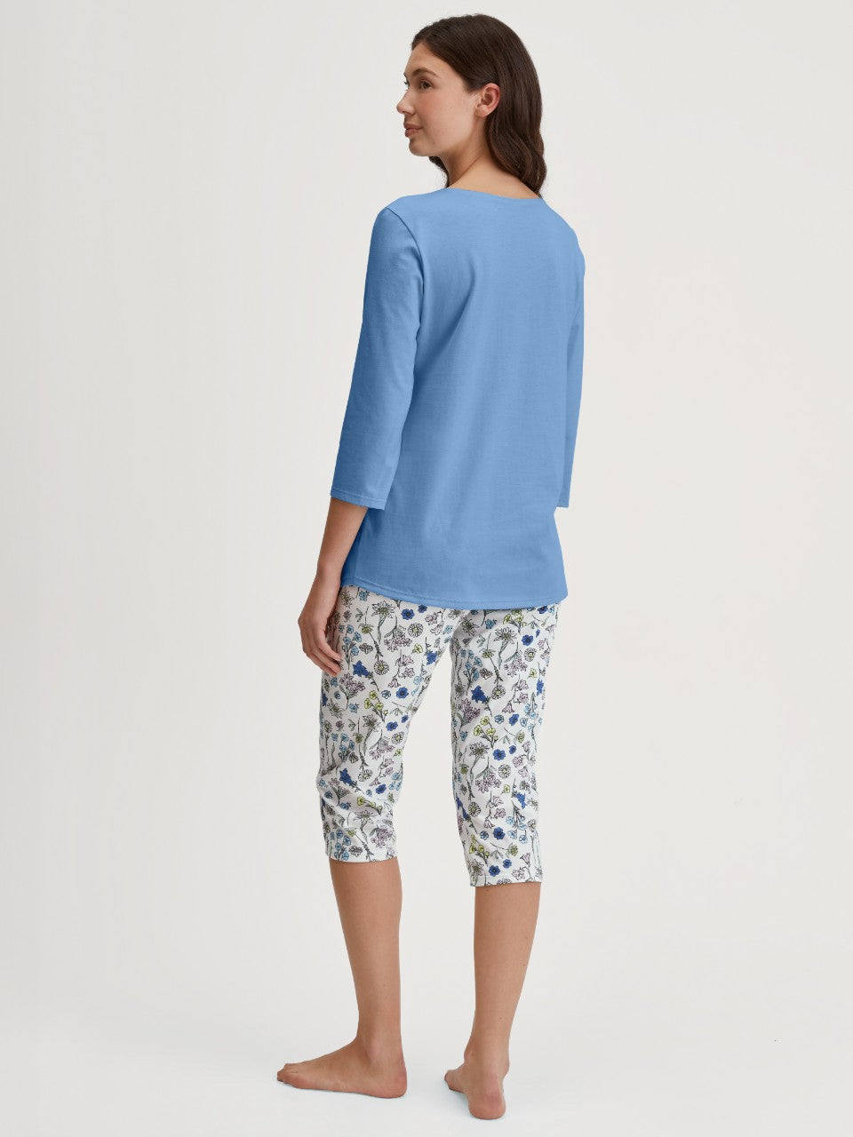 Flower Nights Capri Pysjamas Riviera Blue