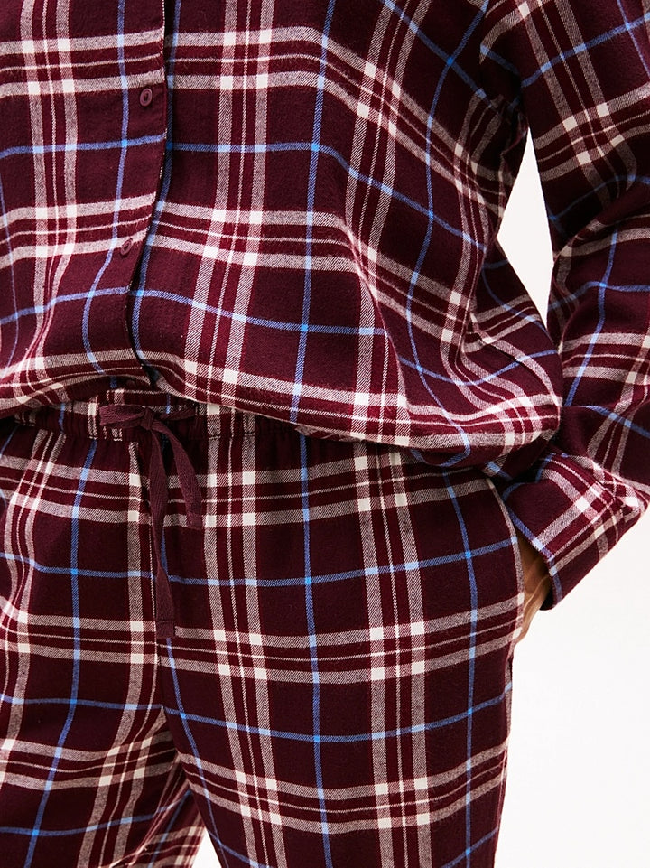 – Tommy Hilfiger Essential Sleep pysjamas i flanell med skjorte og bukse