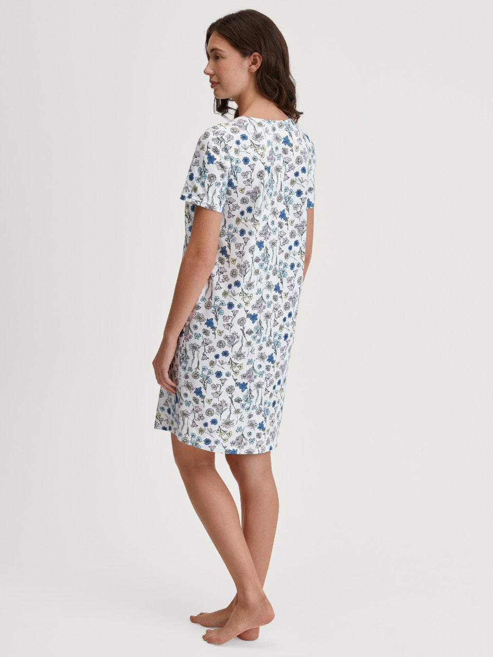 Flower Nights Nattkjole Riviera Blue