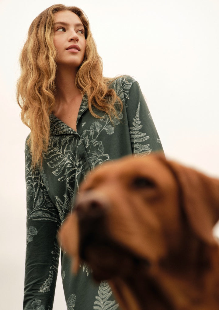 Favourites Botanic Nattkjole Deep Emerald Green