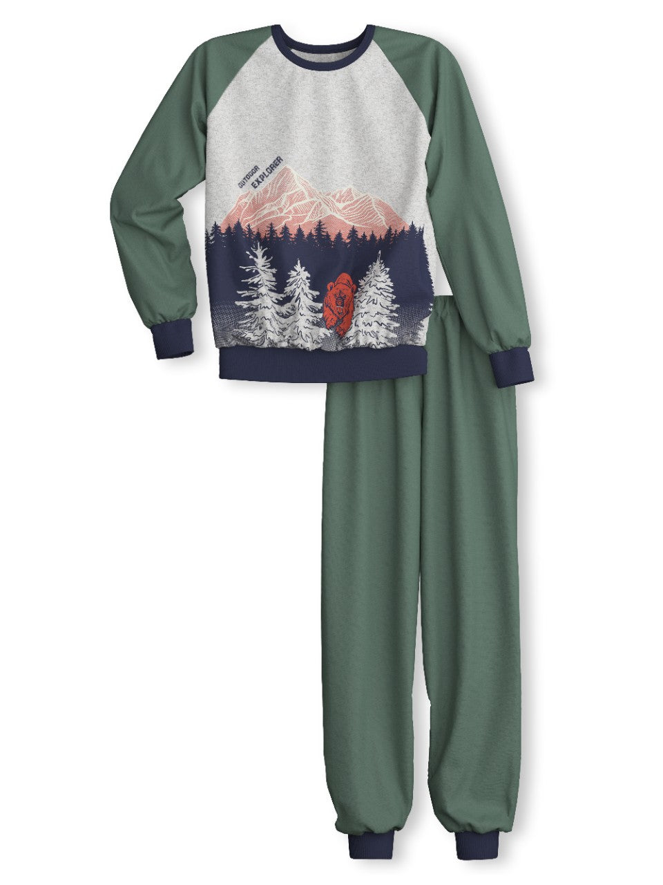 Kids Outdoor Pysjamas Laurel Green