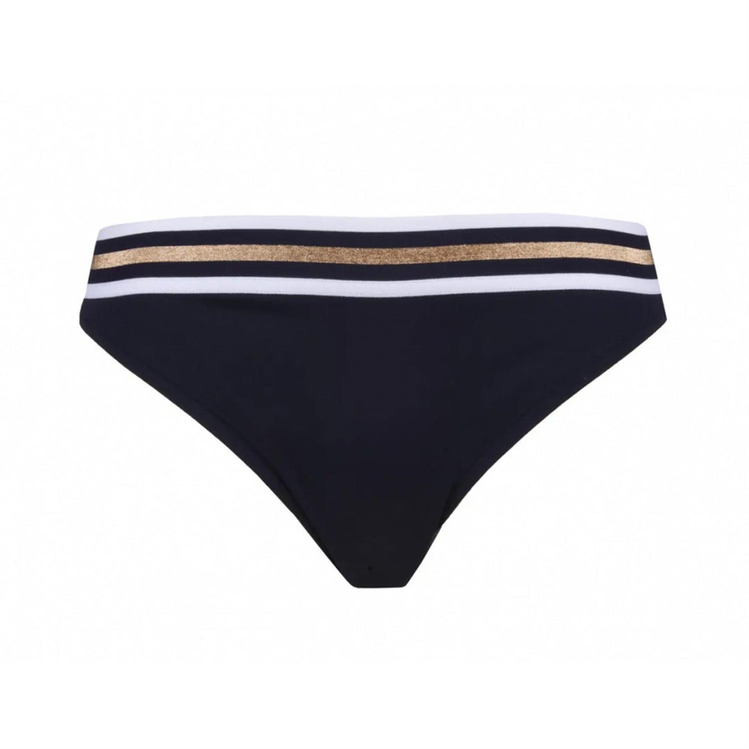 Detalj av glansfull midjekant på Énergie Nautique bikinitruse fra Lise Charmel