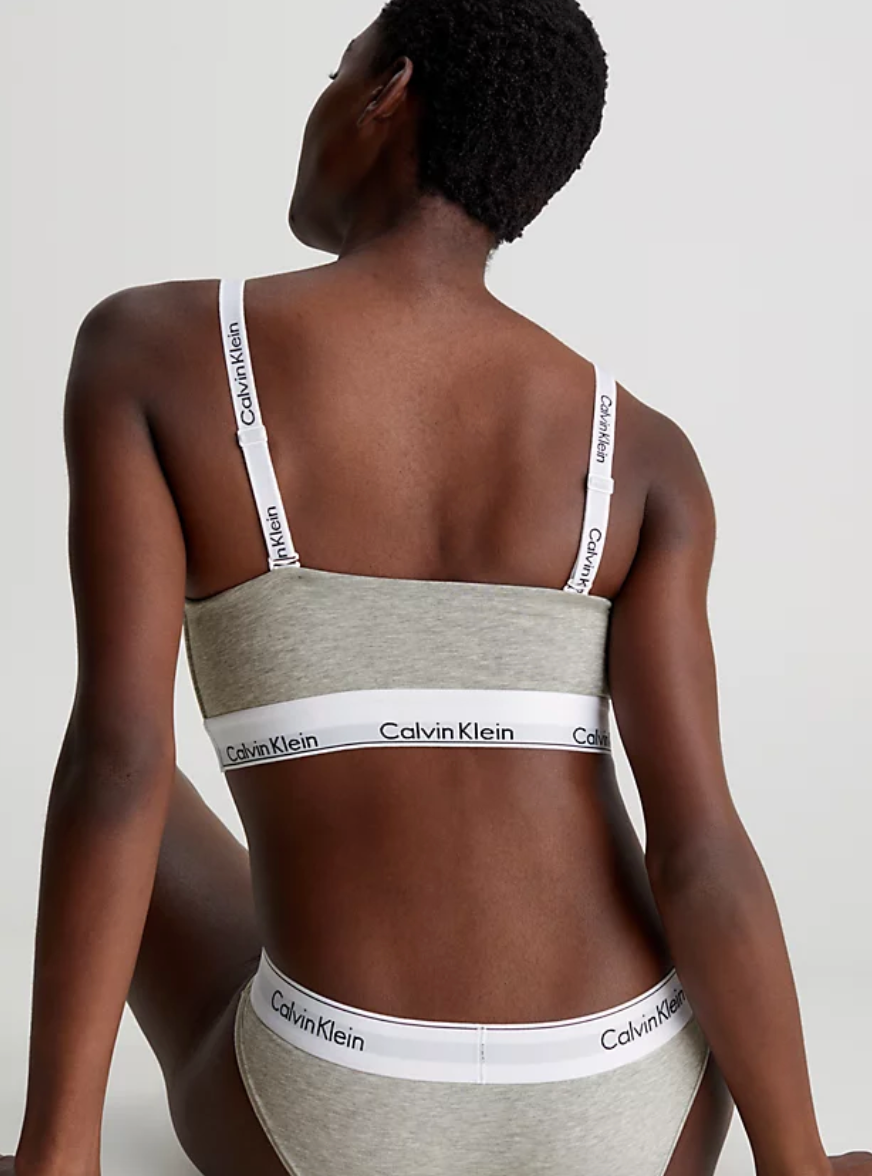 Modern Cotton Bandeau Bralette Grey Heather