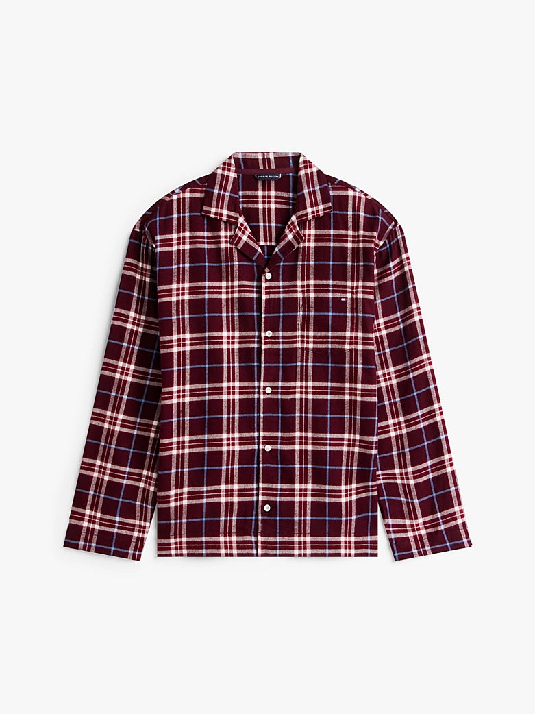 – Tommy Hilfiger Original flanellpysjamas med skjorte og bukse i økologisk bomull
