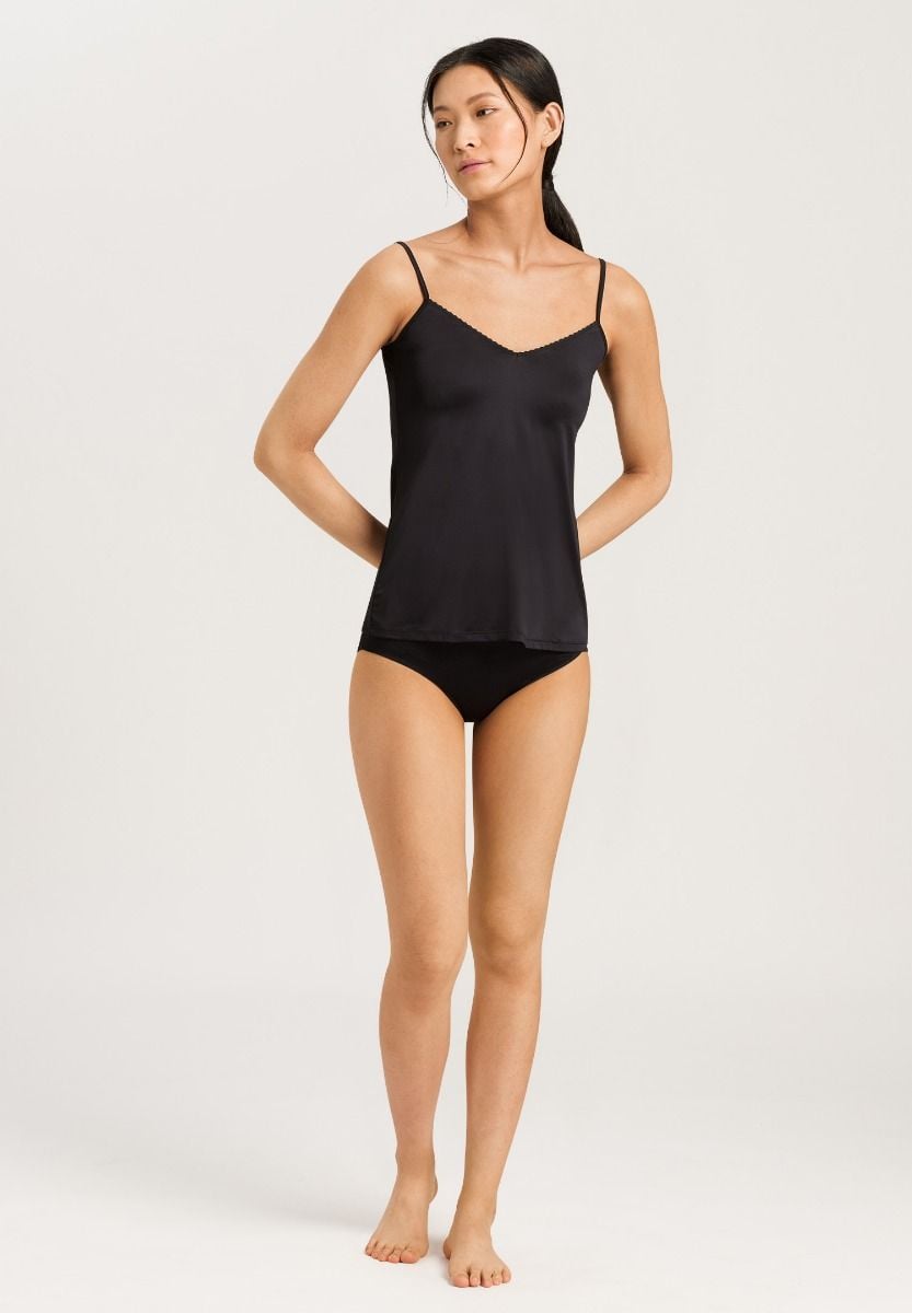 Satin Deluxe Spaghetti Topp Svart