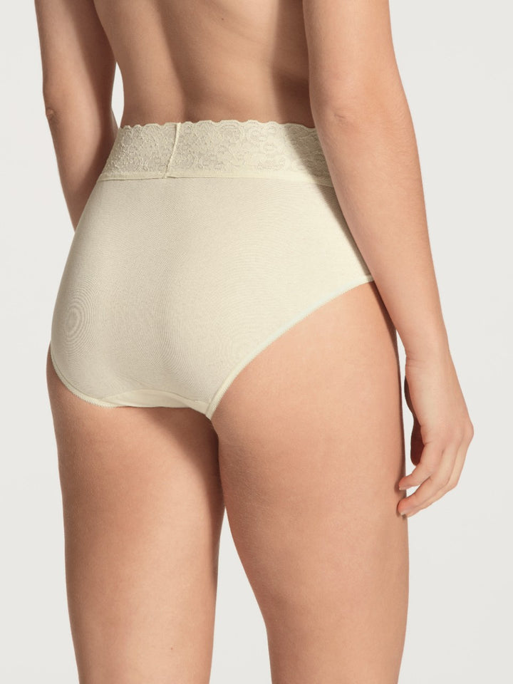 Lycraspitze Midi Brief Champagne Crème