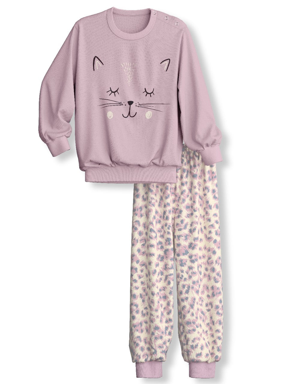 Toddlers Cat Pysjamas Dawn Pink