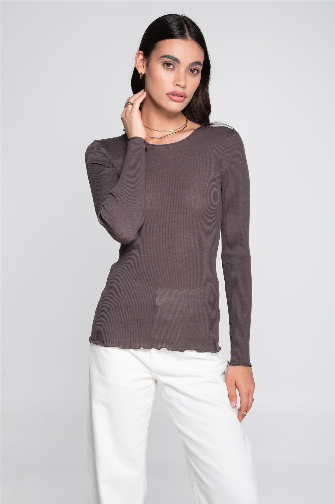 Ull/silke - Genser Taupe