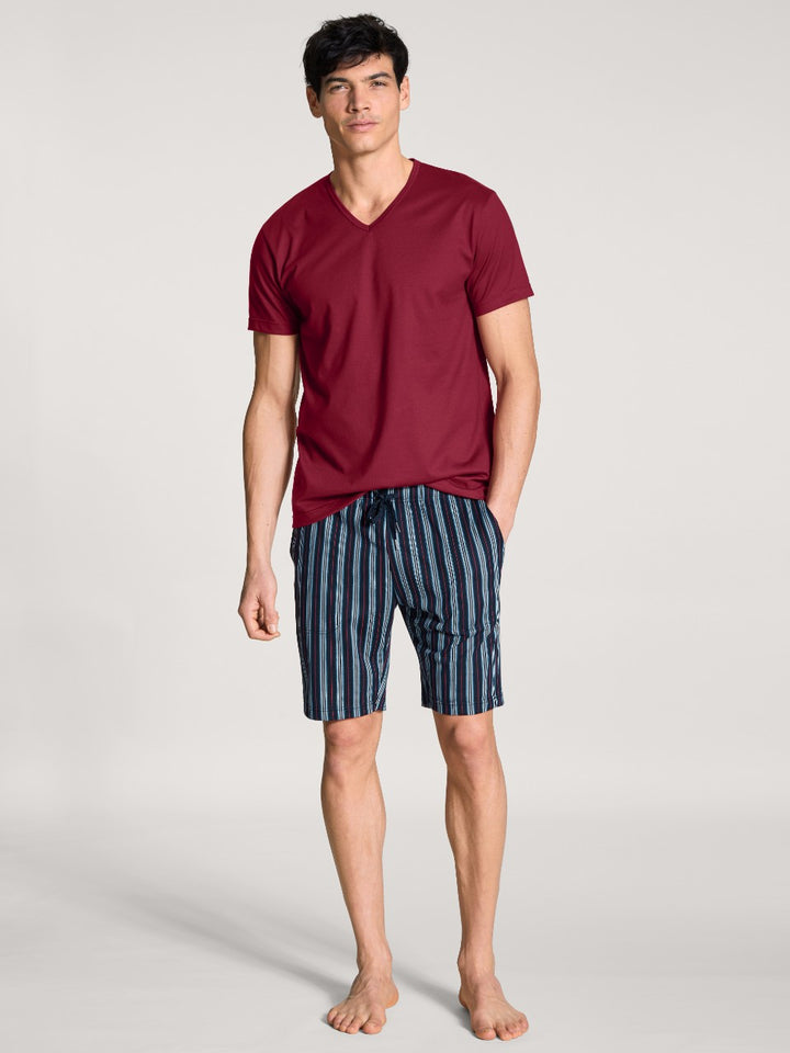 Casual Cotton Kort Pysjamas Rumba Red