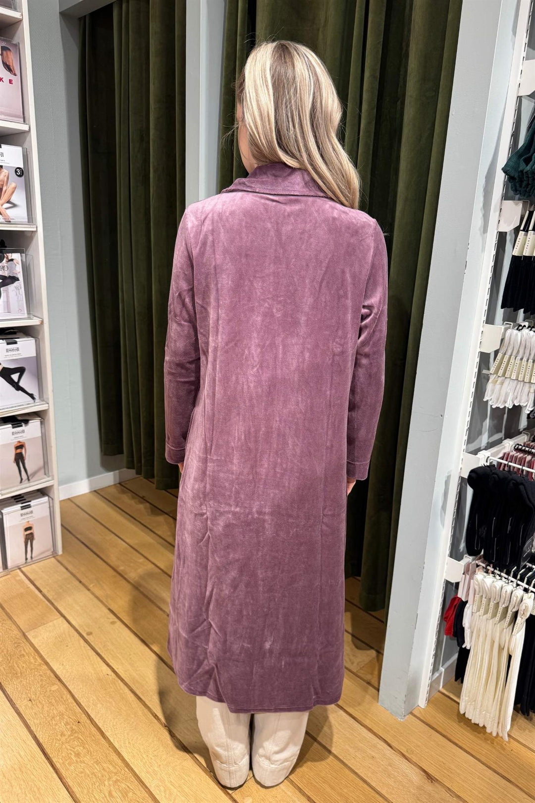 Morgenkåpe Velour Glidelås Heather