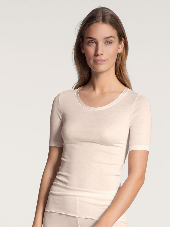 True Confidence Ull/silke T-skjorte Light Ivory