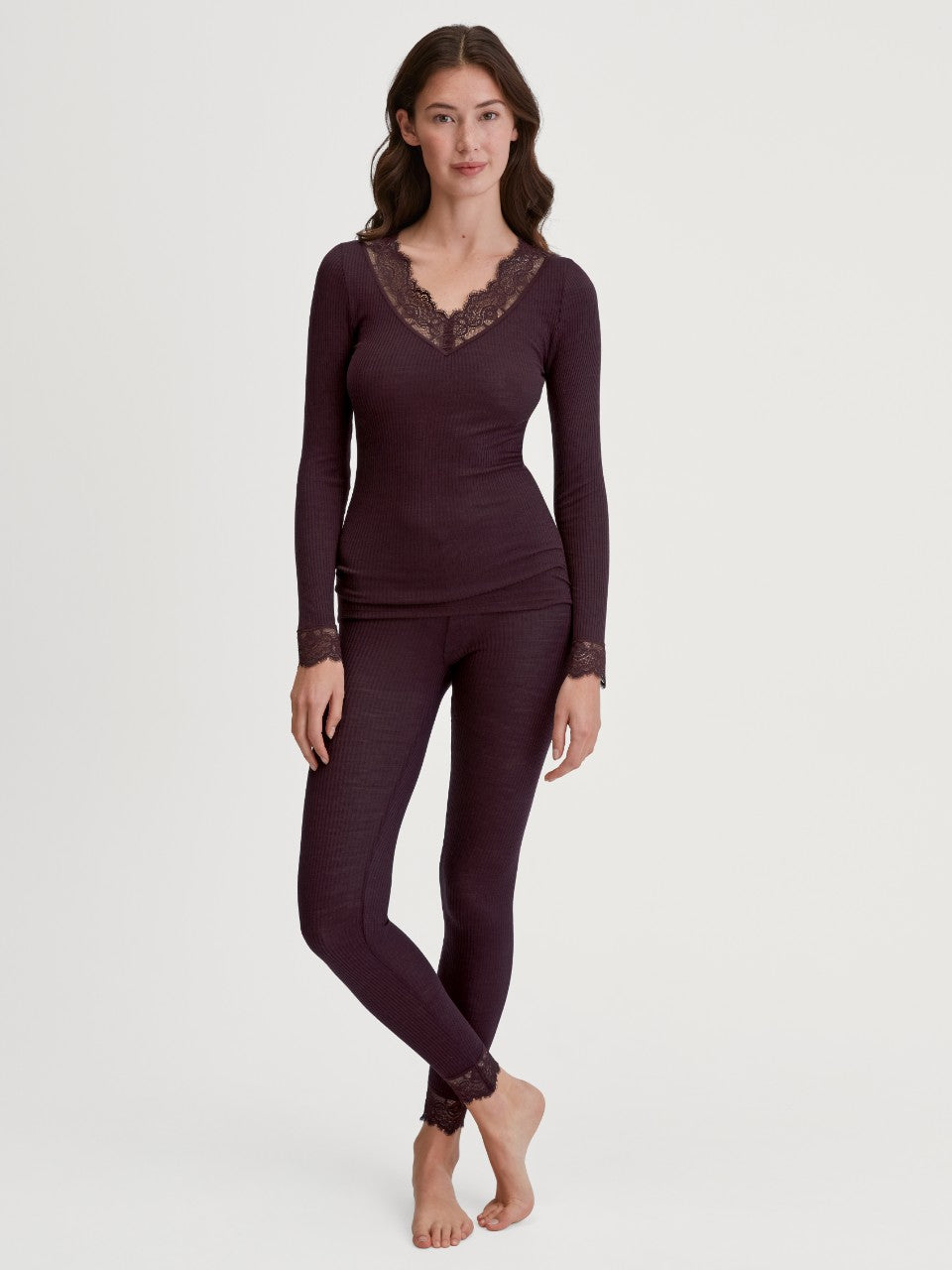 Silky Wool Joy Longs Black Cherry