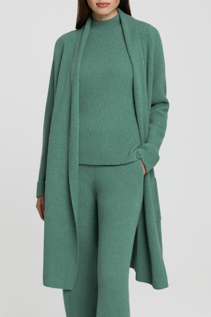 Cardigan Kasjmir Ull Grønn