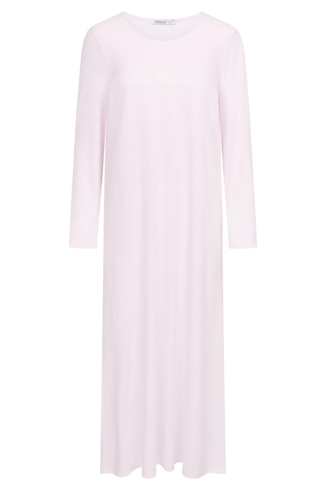 Louis Féraud nattkjole i full lengde med preget logo og rund hals