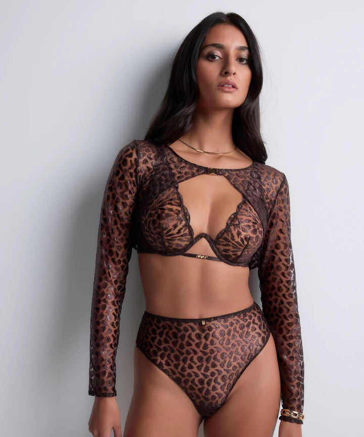 Crazy in Love Bolero Satin Brown