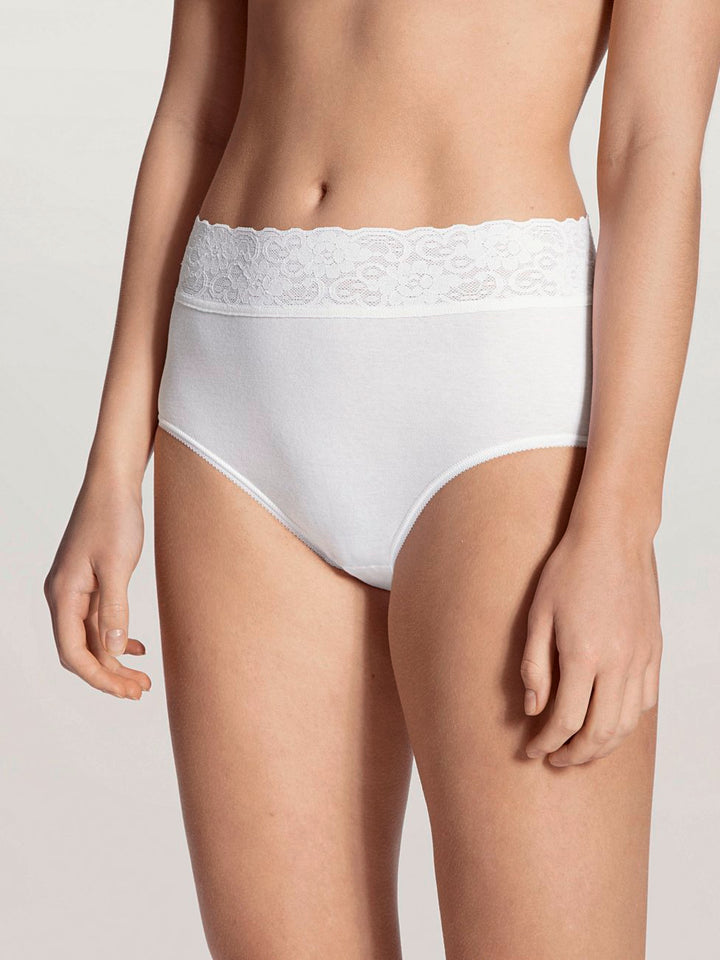 Lycraspitze Midi Brief Hvit