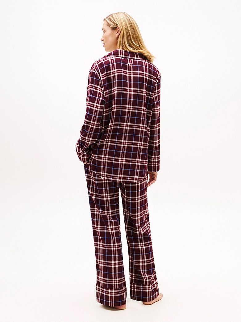 – Tommy Hilfiger Essential Sleep pysjamas i flanell med skjorte og bukse ryggbilde
