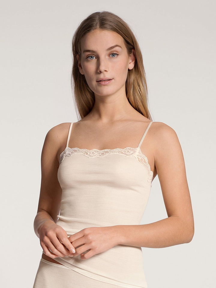 Richesse Lace ull/silke trøye Light Ivory