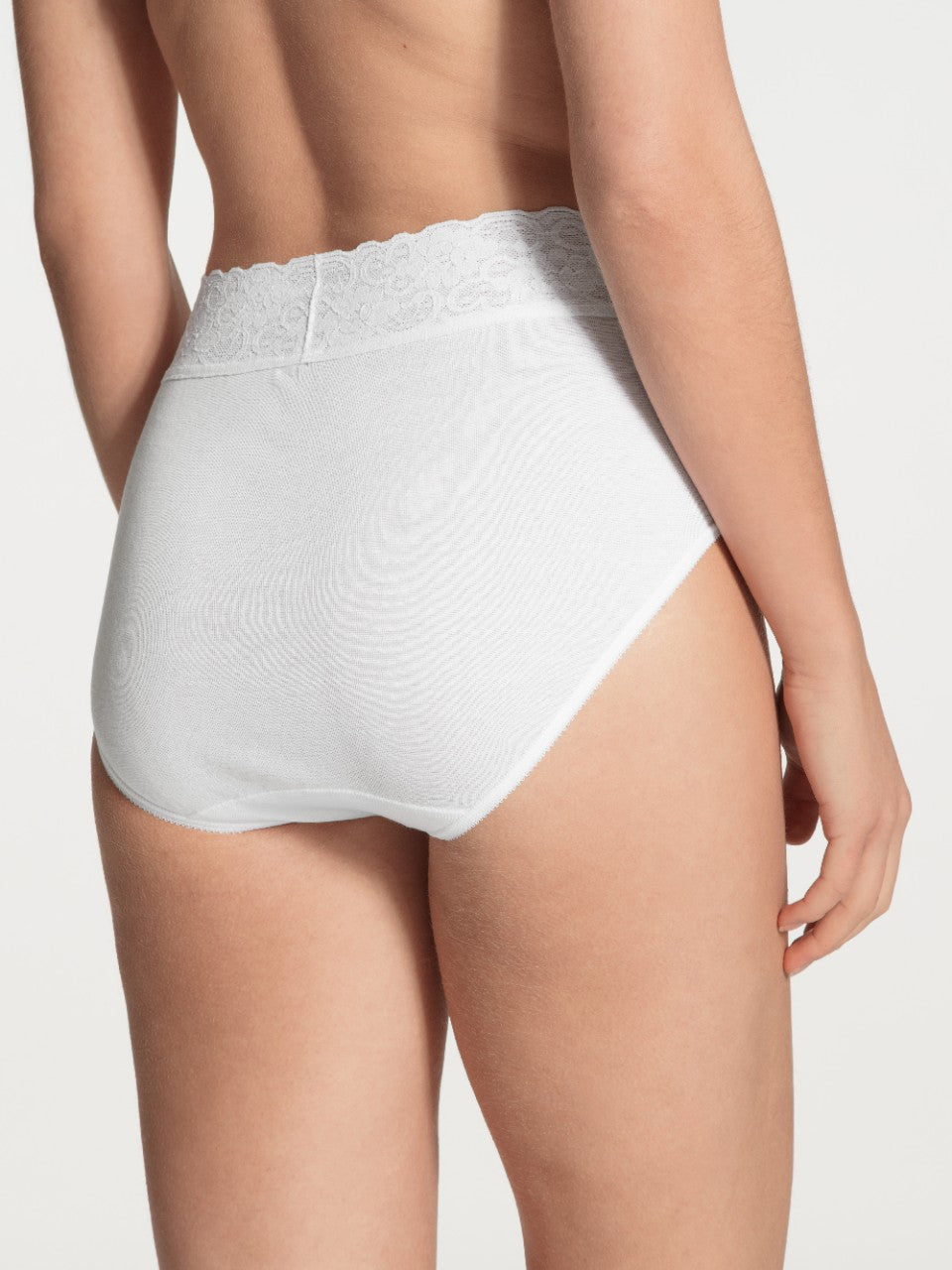 Lycraspitze Midi Brief Hvit