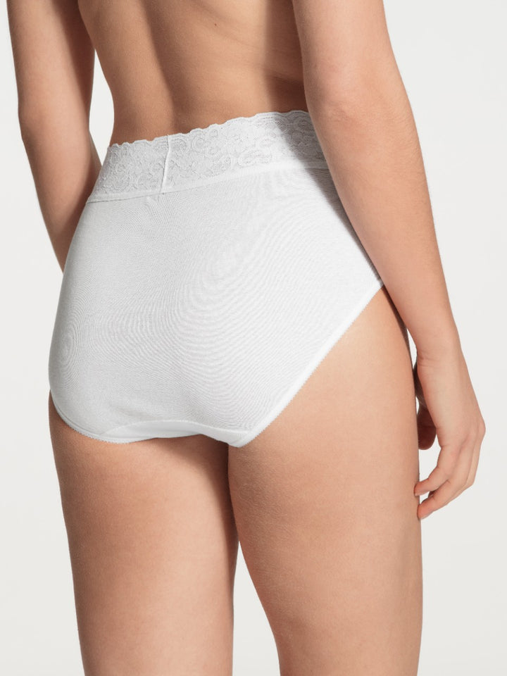 Lycraspitze Midi Brief Hvit