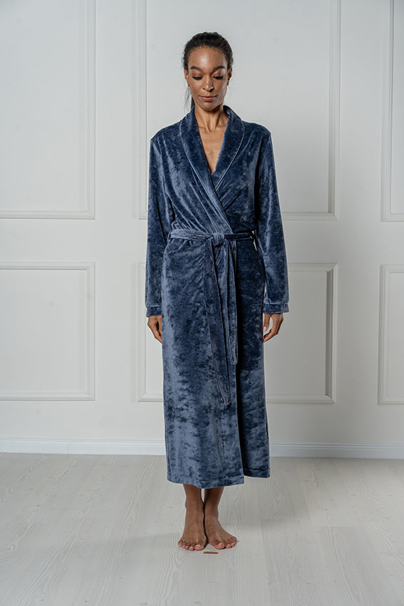 Morgenkåpe velour modal Nightshadow