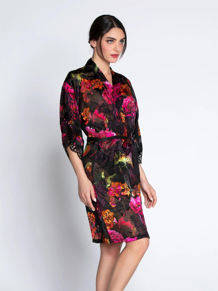 Floraison Passion Kimono Safran Rose