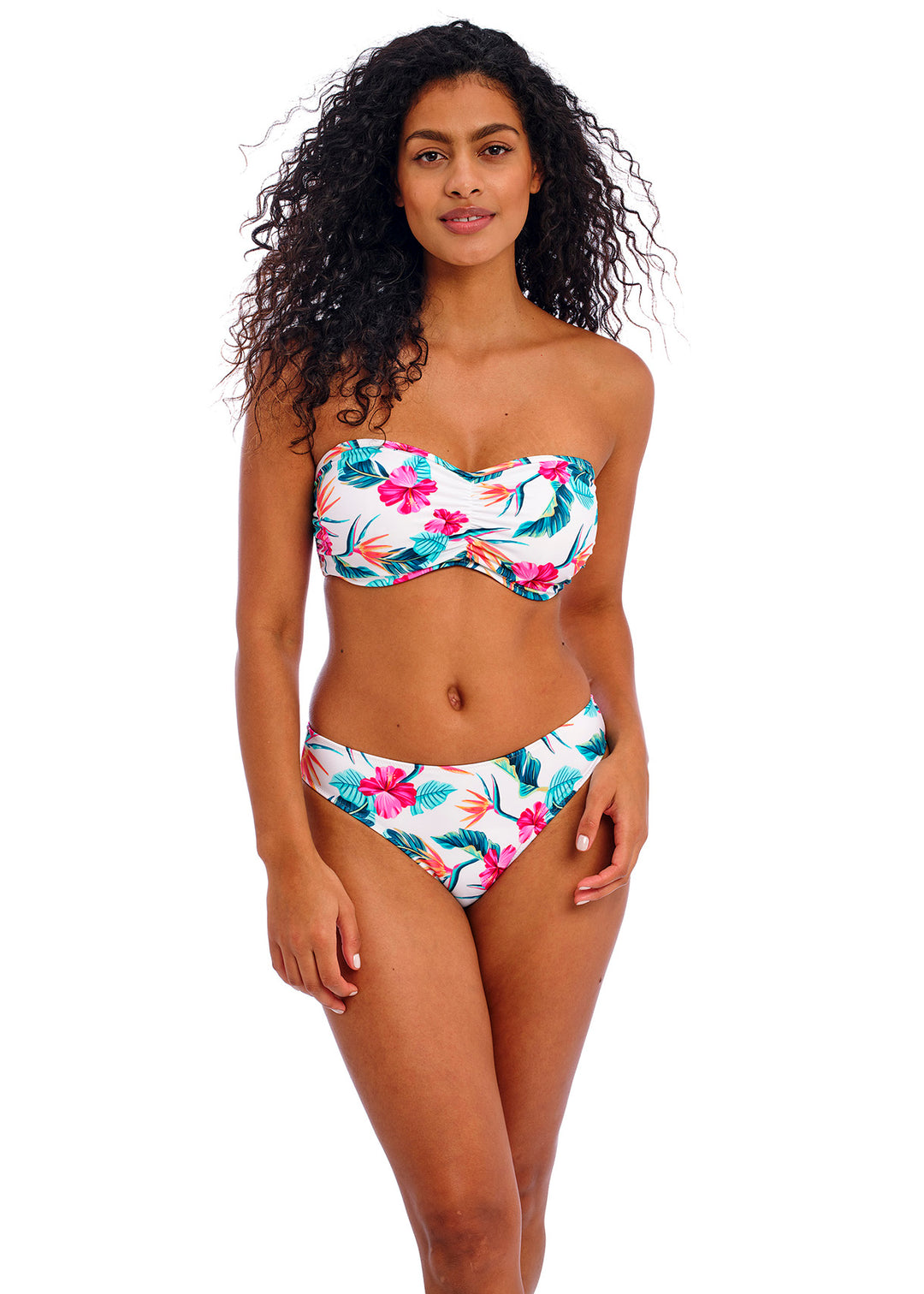 Palm Paradise Bandeau Bikinitopp Hvit