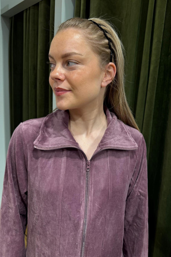 Morgenkåpe Velour Glidelås Heather