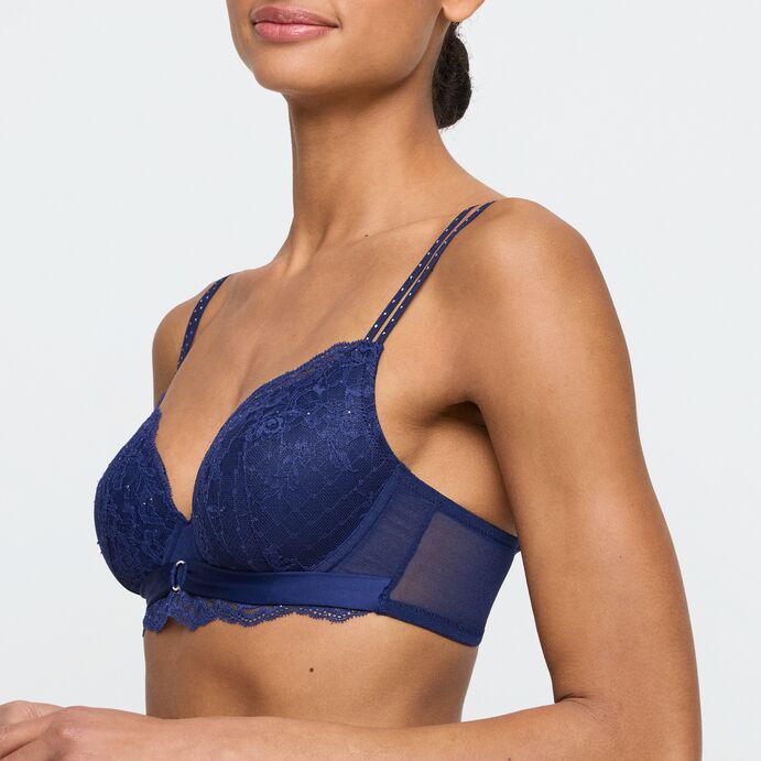 Musea BH fra Marie Jo – heart shape cup i blå, sett fra siden