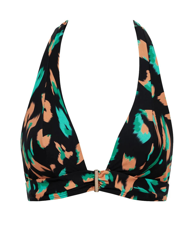 Feline Energy Triangel Bikinitopp Green Panther