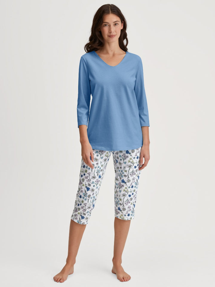 Flower Nights Capri Pysjamas Riviera Blue