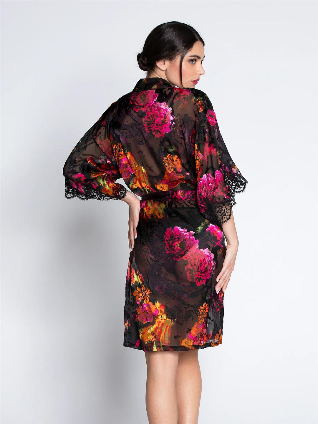 Floraison Passion Kimono Safran Rose