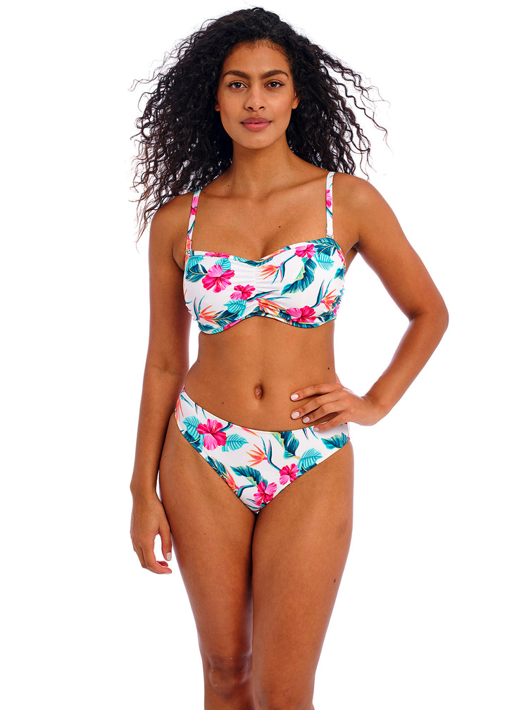 Palm Paradise Bandeau Bikinitopp Hvit