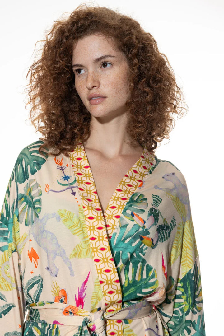 Mystic Jungle Kimono Rose Pearl
