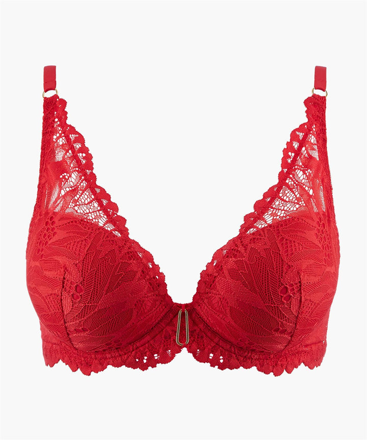 Flowermania Plunge-Bh Rouge Floral