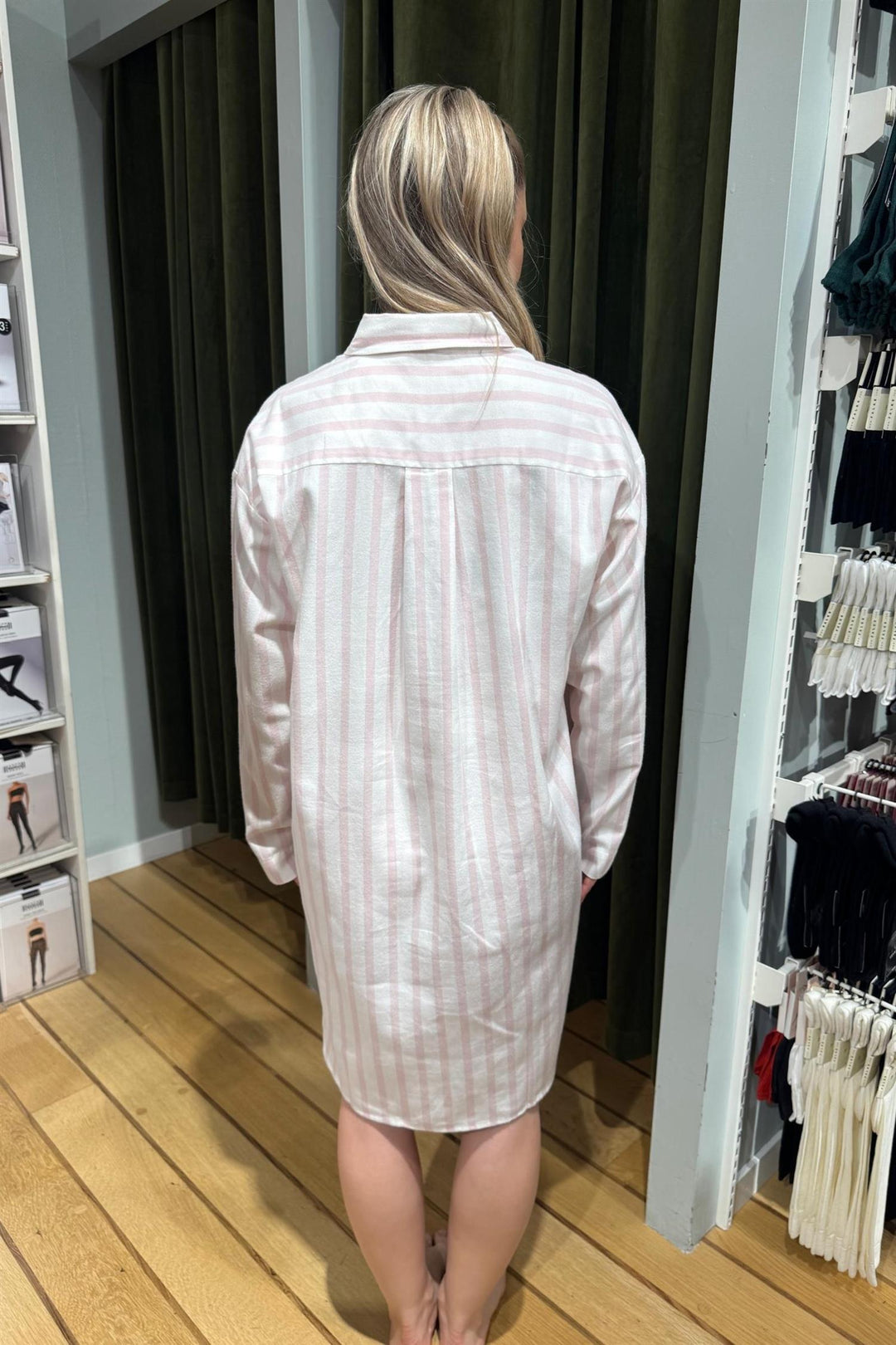 Jacey Nattskjorte Pink Stripes