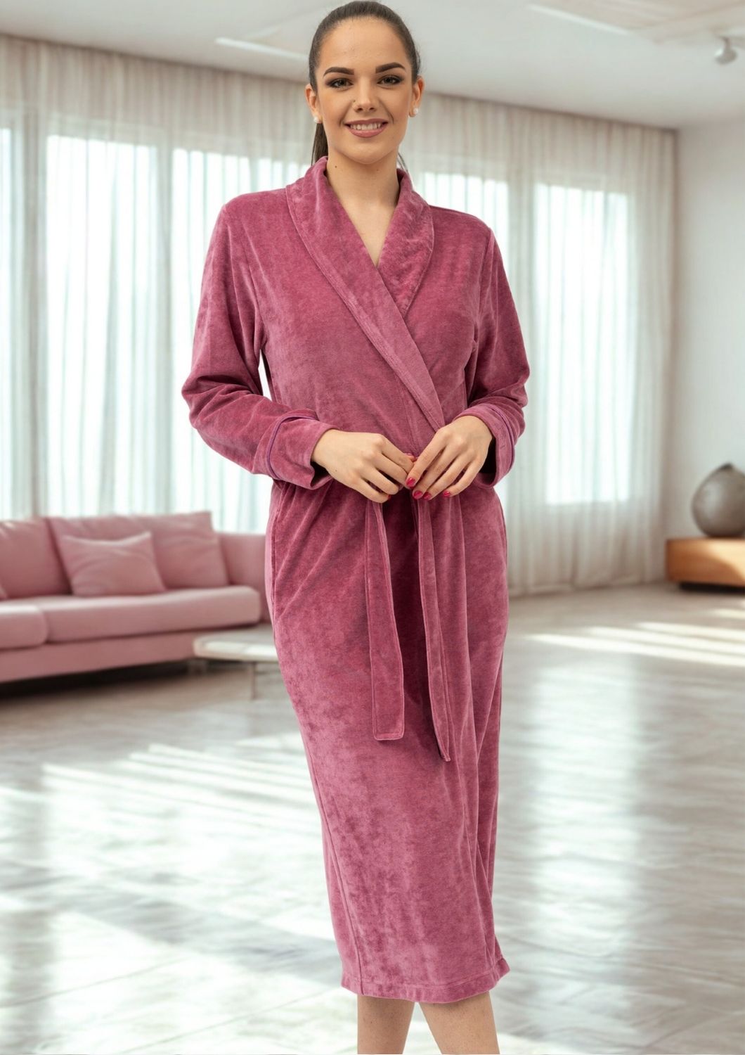 Geneve Morgenkåpe Bambus Velour Violet Quartz
