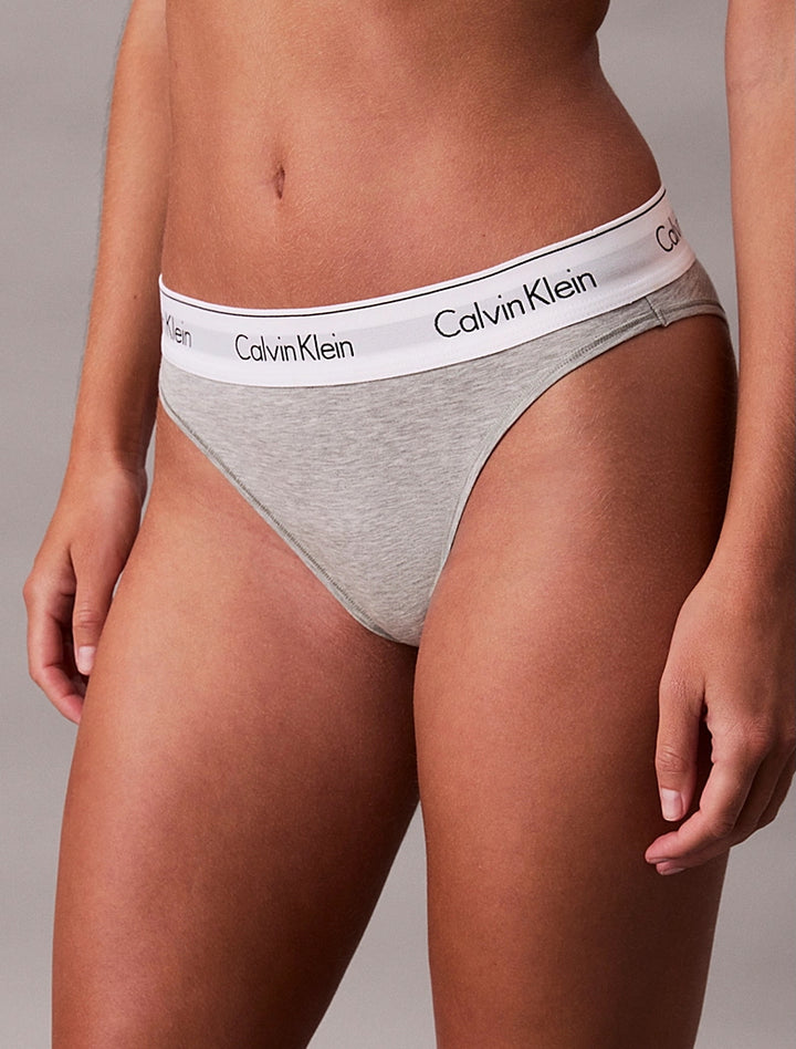 Icon Cotton Modal High Leg Tanga Grey Heather