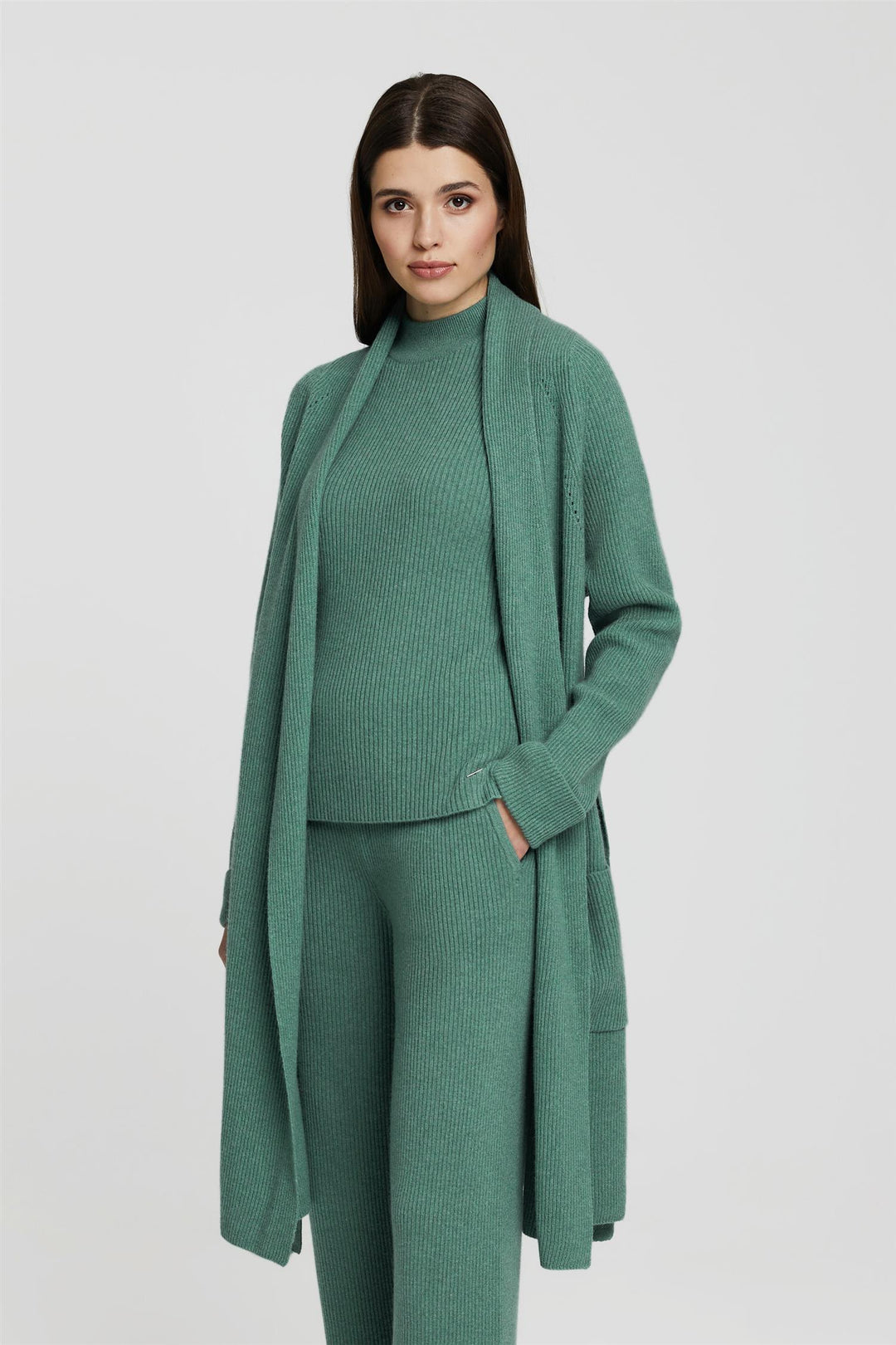 Cardigan Kasjmir Ull Grønn