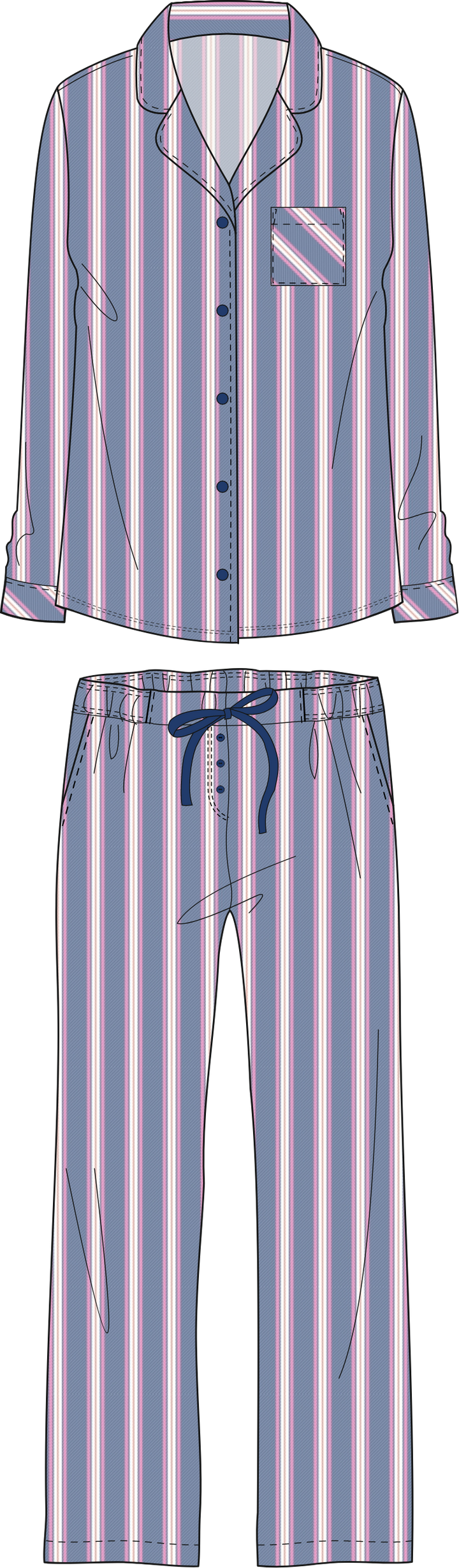 Pysjamas Blue/Pink
