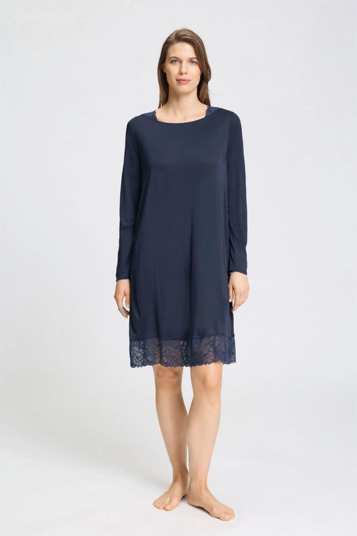 Azelia Nattkjole Lange ermer Deep Navy