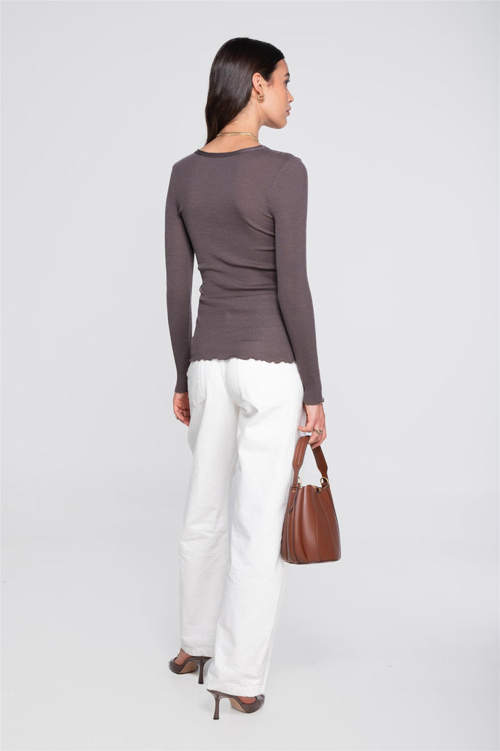 Ull/silke - Genser Taupe