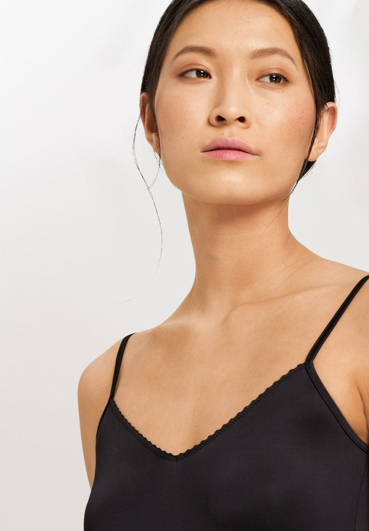 Satin Deluxe Spaghetti Topp Svart