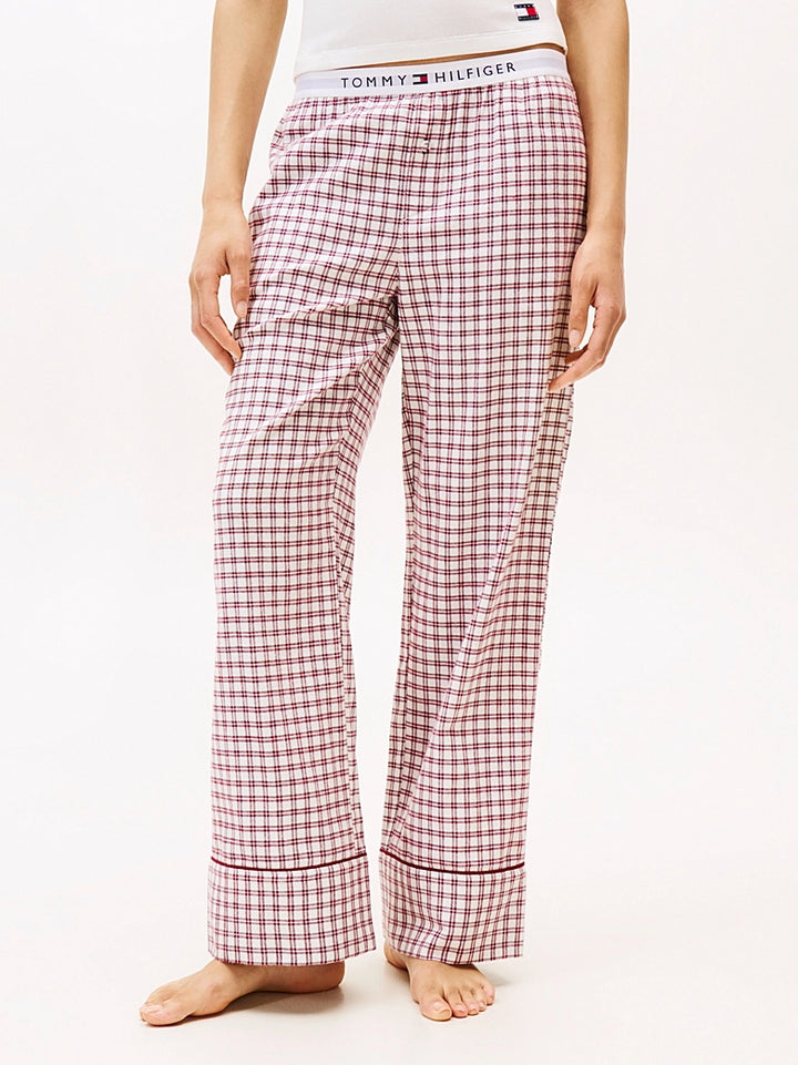 Essential Sleep Flanell Bukser Mini Plaid Ivory Silk