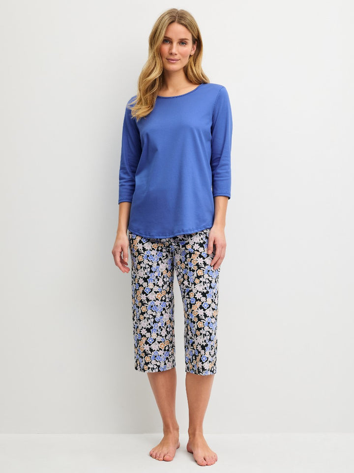 Flower Dreams Pysjamas 7/8 Deep Cobalt