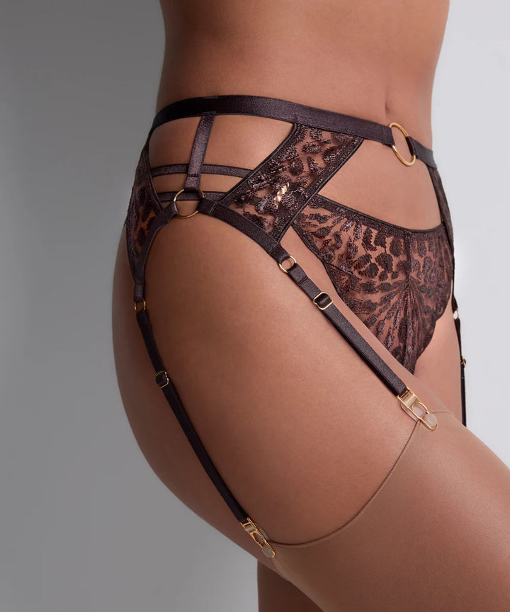 Crazy in Love Strømpeholder Satin Brown