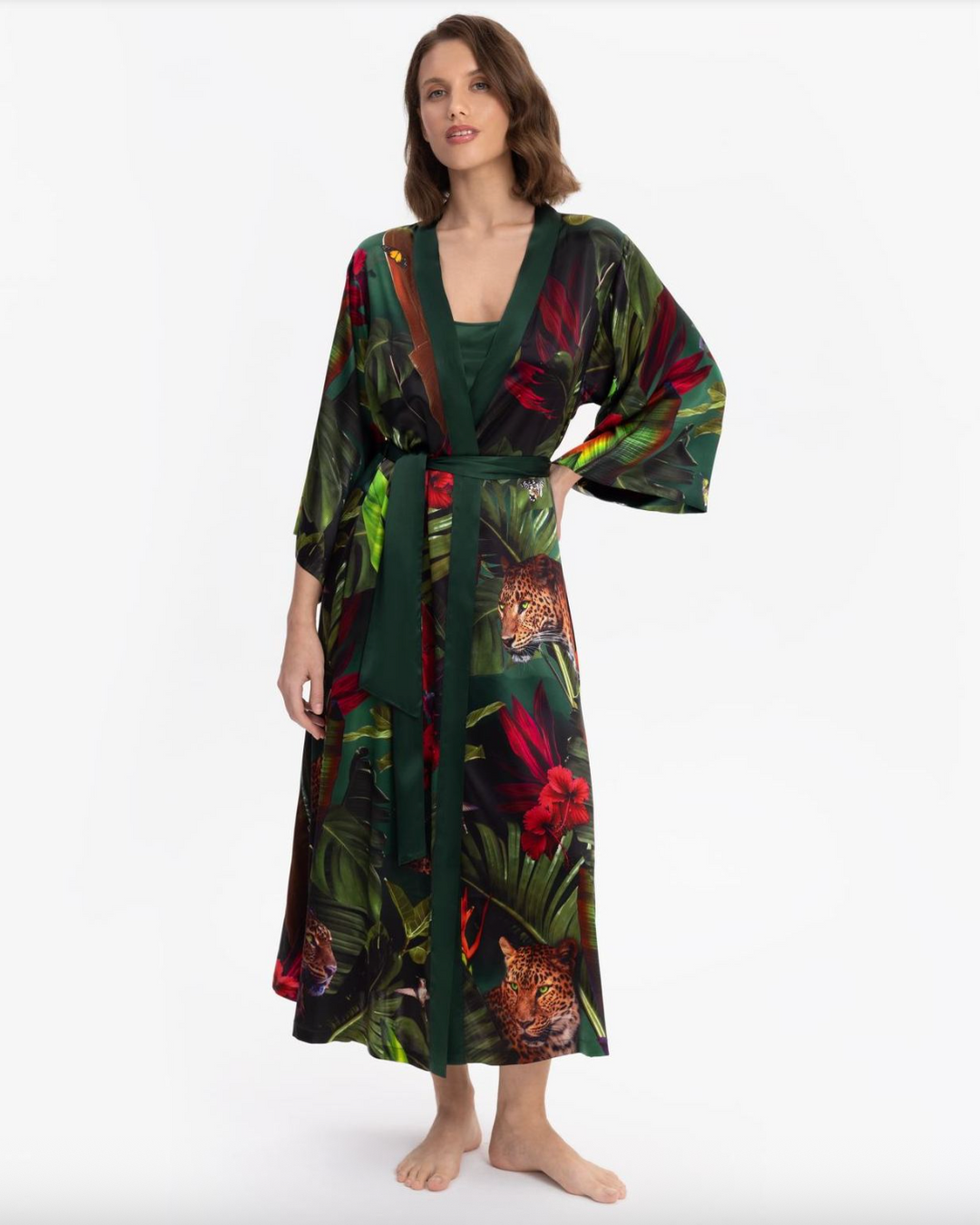 Marc & André Hidden Oasis silke-kimono med belte